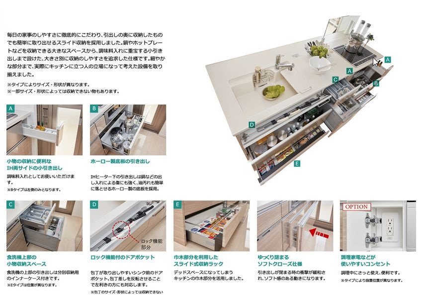 使い勝手のよい大容量の収納スペース