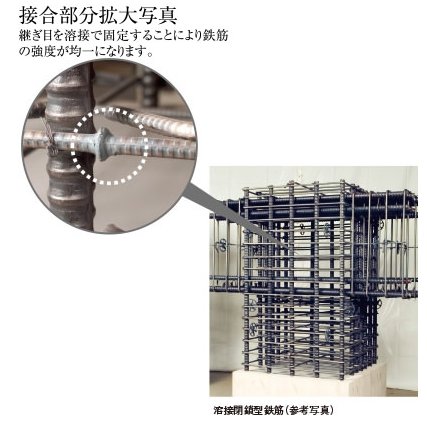 溶接閉鎖型鉄筋を採用