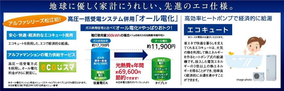 地球に優しく家計にうれしい、先進のエコ仕様。