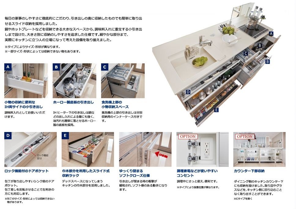 使い勝手のよい大容量の収納スペース