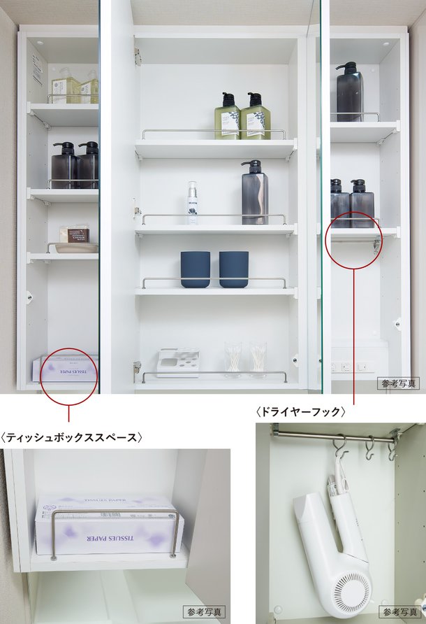 三面鏡裏収納