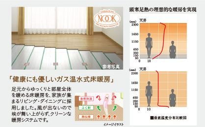 「健康にも優しいガス温水式床暖房」