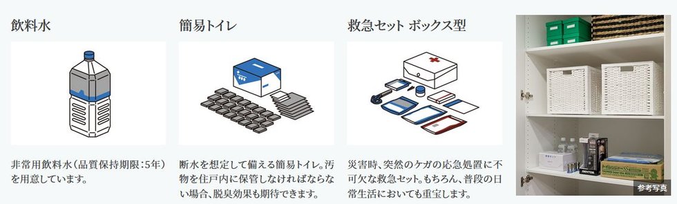 住戸内に防災用品備蓄収納『グリーンボックス』を完備