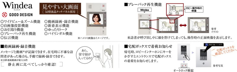 安心のデジタルマンションシステムWindea(ウィンディア)を採用。