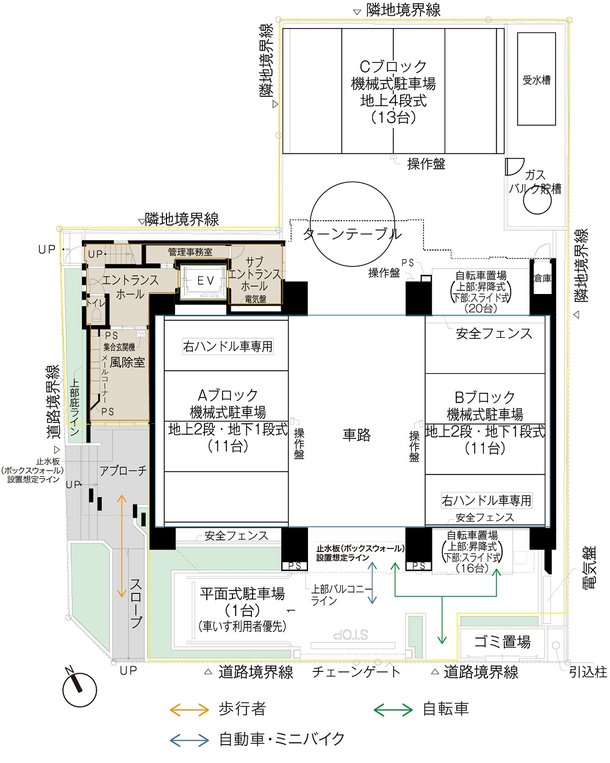 敷地配置図・1階平面図イラスト