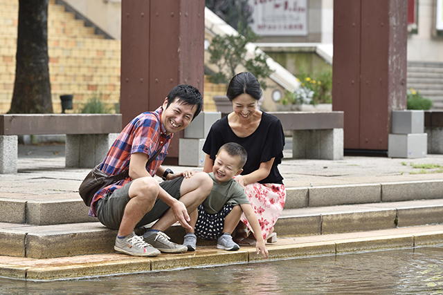 「六甲アイランド・リバーモール」で休日を過ごす、I様ファミリー。