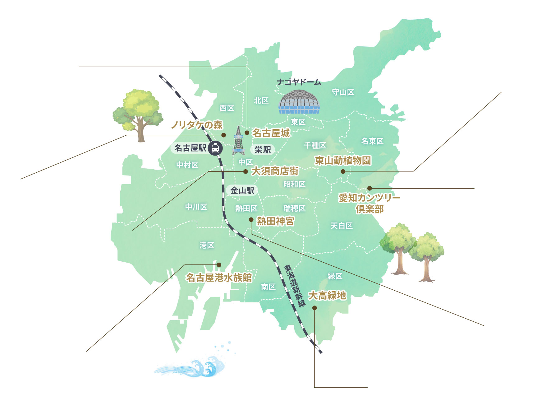 名古屋市イラストマップ