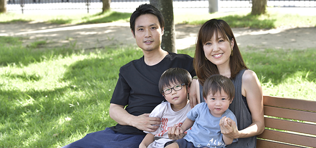 宝塚市K様ファミリー 結婚を機に、宝塚市へ。ご夫婦と4歳と1歳の2人の男の子の4人家族。