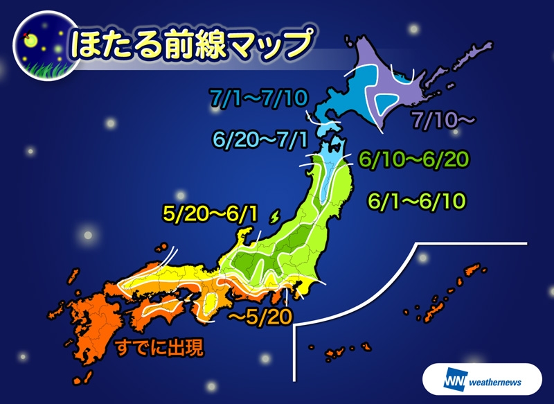 ホタルの見頃を見逃さない 　スマホで知らせる「ほたるのヒカリ」