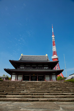 増上寺と東京タワー 増上寺と東京タワー
