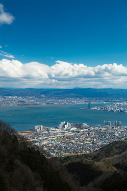 比叡山から眺めた琵琶湖